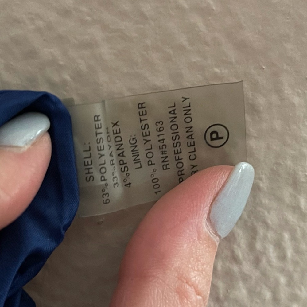Calvin Klein Blue Scuba Crepe Ruched Dress - Picture 15 of 15
